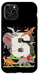 Coque pour iPhone 11 Pro 6 Ans Garçon Figurines de Dinosaures Sixième Anniversaire