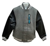 New NIKE Sportswear NSW Boys Varsity Jacket Grey Black Blue Trim 10-12 Years M