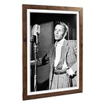 Big Box Art Framed Print of Frank Sinatra (1) Design | Wall Art Picture | Home Decor for Kitchen, Living, Dining Room, Lounge, Bedroom, Hallway, Office, Walnut, A2 / 24.5x18 Inch / 62x45cm