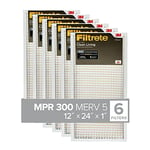 Filtrete BD20-6PK-2E MPR 300 Lot de 6 filtres à air pour Four AC 12 x 24 x 1 chaudière, Blanc, 12x24x1