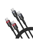 Baseus USB-C to USB-C 100W.1m 2pcs (red-black gray-black) cable.