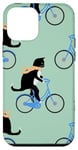 Coque pour iPhone 12 mini Cat Riding Bicycle with neck warmer for cat & bike lovers