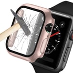 Heltäckande Skal Härdat Glas Apple Watch 38/40/42/44 mm Roséguld PinkGold 42mm