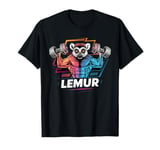 Funny Lemur Lifting Weights Gym Workout Animal Fitness T-Shirt