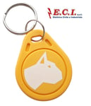 LINCE Italie 4135ROUND-KEYFOB Rfid Key Fob TK4100 LINCE Logo 125KHz, Jaune 40 3