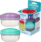 Sistema TO GO PortionPod Food Storage Containers, Small Snack Pots, BPA - Free,