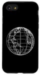 Coque pour iPhone SE (2020) / 7 / 8 World Globe Line Art Carte planète Terre Atlas Voyage