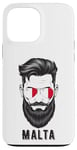 Coque pour iPhone 13 Pro Max Visage de l'homme maltais, fierté de Malte, drapeau patriotique de Malte