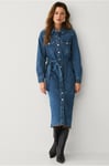 Vila - Jeansklänning viAlly L/S Midi Denim Dress - Blå