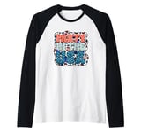 Party In The USA Stars Peace Symbols Raglan Baseball Tee