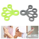 2pcs Finger Stretcher Five Fingers Stretch Band For Guitarist Green Grey 8.8lb