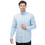 Gant Mens Regular Linen Shirt in Blue - Size 3XL