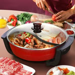 Senderpick - Hot Pot électrique multifonction 6 l - Double grille - Yin Yang - Anti-adhésif - Pour la maison - Réglage de la température 1300 w