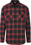 Urban Classics Men's Hemd Checked Flanell Shirt 6 Casual, Multicolour (Black/Red 02374), XS