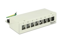 DELOCK – Keystone Desktop Patch Panel 8 Port grey (43336)