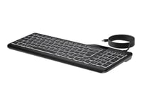 Hp 400 - Tastatur - Compact Size, 2-Zone Layout, 12 Programmable Keys, Low Profile Key Travel, Multi-Device - Backlit - Usb-C - Qwerty - Engelsk - Svart