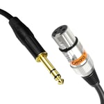 6.35 To Xlr ¬ Cable De Microphone Jack St¿¿R¿¿O 6,35 Mm Vers Xlr, Cable De Connexion Xlr 3 Broches Quart De Pouce, Compatible Avec Les Haut-Parleurs, Les Consoles Audio