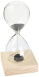 Out of the blue Hourglass Sand, Height Approx. 16 cm, Running time 1 Minute, Wooden Base with Magnet, Wood, Black