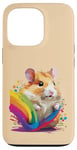 Coque pour iPhone 13 Pro hamster accessoire drôle meme animaux anniversaire enfant multicolore