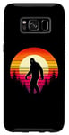 Coque pour Galaxy S8 Bigfoot Sasquatch Amoureux des années 70 et 80 rétro pour homme et femme