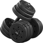 Yaheetech Adjustable Dumbbells Set 20kg Dumbbells Weight Set 2x10kg Dumbbell for