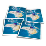 4x Square Stickers 10 cm - Australia World Map Flag  #44172