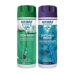 New Nikwax Tech Wash Softshell Proofer Twin Pack 300Ml Fabric Washing