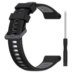 Garmin EPIX gen2 / Fenix 7 - Silikon armband 22 mm - Längd 126mm+91mm - Svart/grå