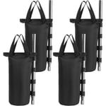 Lot de 4 sacs de lestage robustes à double couture - Poids de jambe pour auvent dépliant, tente, pieds lestés, sac de sable, sac d'extérieur noir