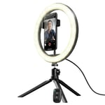 Trust Gaming Maku Ring Light with Tripod Stand & Phone Holder, Selfie Ring Light, Vlogging Kit for TikTok, YouTube, Live Stream, Makeup, Photography, Filming, with Bluetooth Shutter Button - Black