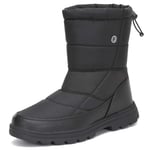 Mishansha Bottes de Neige Femmes Fourrure Doublée imperméable Bottines Chaudes Chaussures Hiver Après Ski Plates Femme Antidérapant Étanche,Noir 43 EU