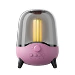 Bluetooth Mini Haut-Parleur Haut-Parleur Sans Fil Coloré LED Respiration Lampe USB Subwoofer Portable Musique Colonne Sonore Pour PC Téléphone,Rose