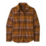 Patagonia Women's Fjord Flannel Shirt Happy Camper/Shelter Brown, Happy Camper: Shelter Brown, M