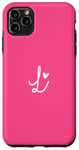 Coque pour iPhone 11 Pro Max Lettre initiale L minimaliste cœur monogramme rose vif vif