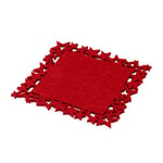 Mopec NA472 Lot de 6 dessous de verre en feutre Motif étoiles Rouge 10 x 10 cm