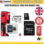 Kingston Micro SD 128GB SDHC Memory Card Mobile Phone Class 10 With SD Adapter