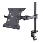 StarTech Laptop Desk Mount  Monitor and Laptop Mount for Desk  Displays 34in (8kg/17.6lb) & Laptops (4.5kg/9.9lbs)  Adjustable & Articulating VESA