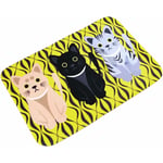 Tapis de Cuisine Antidérapant Tapis de Bain Absorbant Tapis de Devant Evier Décoratif Flannel Carpette Lavable pour Salon Chambre Salle de Bain Jaune