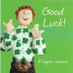 GOOD LUCK CARD - From The One Lump or Two Collection - Male - Fingers Crossed