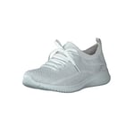 Skechers Femme Ultra Flex-Salutations Basket, Blanc/argenté, 35 EU