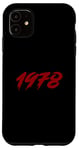 Coque pour iPhone 11 Vintage Birthday Since 1978 avec police rouge Awesome