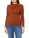 TOM TAILOR Denim 1027265 T-shirt à Manches Longues avec Manches bouffantes Femme ,26680 - Amber Brown ,XL