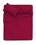 Italian Bed Linen Parure de lit Max Color, Bordeaux, 2 Places