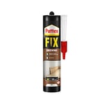 Pattex Fix Bois, colle à dispersion durable pour bois, colle parfaite pour plâtre, colle de montage professionnelle pour bois et pièces en bois, cartouche 1x400g