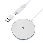 Chargeur Induction Rapide Compatible MagSafe, 15W Magnétique sans Fil Charger pour iPhone 15/14/13/12 Series et AirPods, Bleu