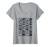 Womens Bruce Lee Negative Film Strips Vintage V-Neck T-Shirt