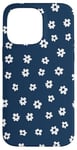 iPhone 14 Pro Max Dark Blue with White Ditsy Flowers Floral Pattern Case