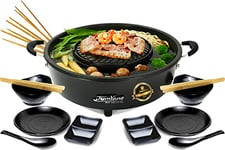 TomYang Hot Pot Premium – incl. Premium accessory, Swiss coating and more than 100 Recipe Videos. The Original Thai Grill & Hot Pot, Electric Thai BBQ Multi Cooker. Hotpot chinese pot