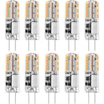 10x G4 LED-lampor 12V AC/DC Varmvit 3000K2W, Ej dimbart ljus