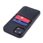 Dockem Étui Portefeuille pour iPhone 13 avec Plaque métallique intégrée pour Fixation magnétique et 2 Poches pour Cartes de crédit : Cuir synthétique de qualité supérieure (Exec M2 6,1 Pouces, Noir)